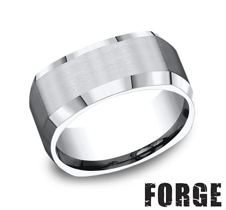 Benchmark Men's Wedding Bands 10 Men's Wedding Band, Cobalt Chrome Band, 9MM, Comfort Fit