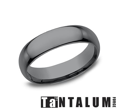 Benchmark Men's Wedding Bands 10 Men's Wedding Band, High Polish Tantalum, 6MM