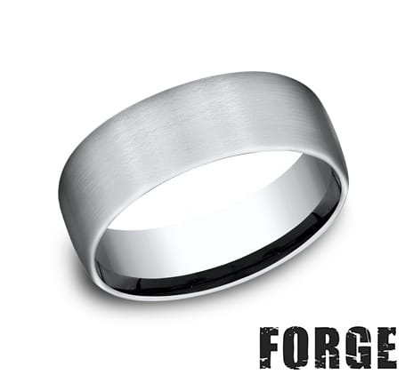 Benchmark Men's Wedding Bands 10 Men's Wedding Band, Satin Finish Cobalt Chrome, 7.5MM
