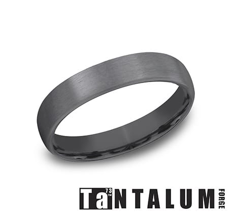 Benchmark Men's Wedding Bands 10 Men's Wedding Band, Satin Tantalum, 4.5MM