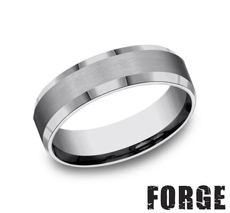 Benchmark Men's Wedding Bands 10 Men's Wedding Band, Tungsten Band with High Polish Center, 6MM