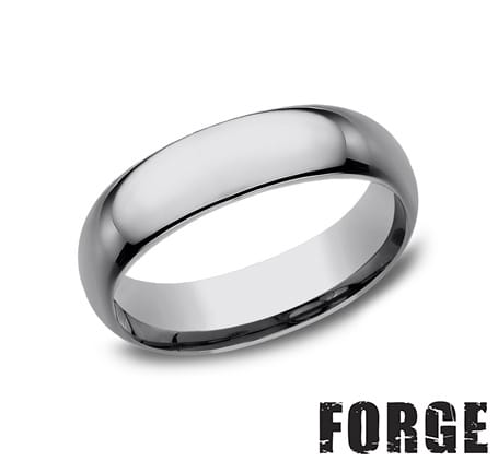 Benchmark Men's Wedding Bands 10 Men's Wedding Band, Tungsten, High Polish, Comfort Fit 6MM