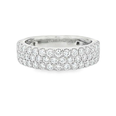 Diamonds Forever Rings White Gold Diamond Triple Row Diamond Anniversary Band