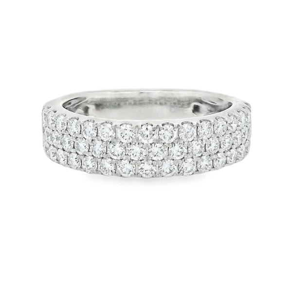 Diamonds Forever Rings White Gold Diamond Triple Row Diamond Anniversary Band