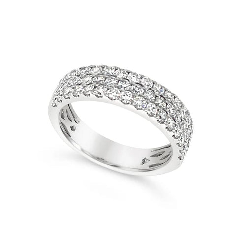 Diamonds Forever Rings White Gold Diamond Triple Row Diamond Anniversary Band