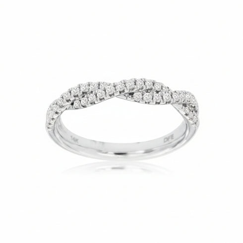 Diamonds Forever Rings White Gold Diamond Twisted Wedding Band