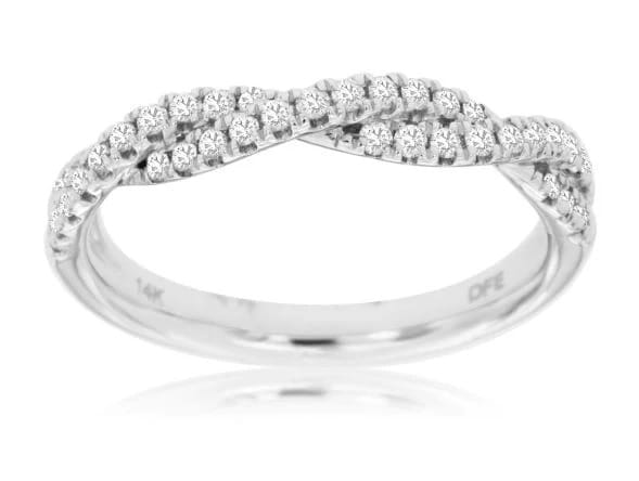 Diamonds Forever Rings White Gold Diamond Twisted Wedding Band