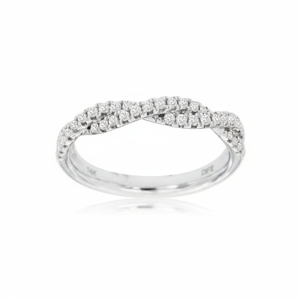 Diamonds Forever Rings White Gold Diamond Twisted Wedding Band