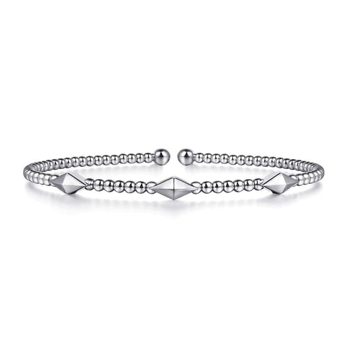 Gabriel & Co. Bracelets 14K White Gold Bujukan Pyramid Stations Bangle