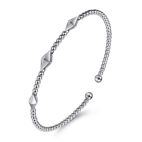 Gabriel & Co. Bracelets 14K White Gold Bujukan Pyramid Stations Bangle
