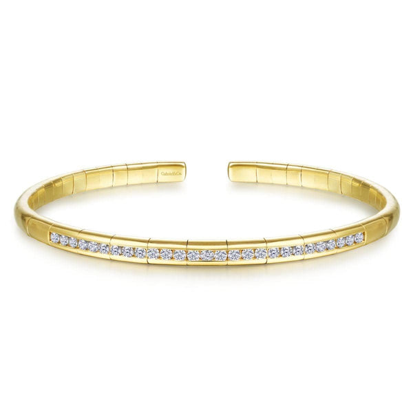 Gabriel & Co Bracelets 14K Yellow Gold Diamond Bangle