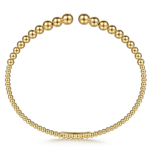 Gabriel & Co. Bracelets 14K Yellow Gold Graduated Beaded Bangle Bracelet