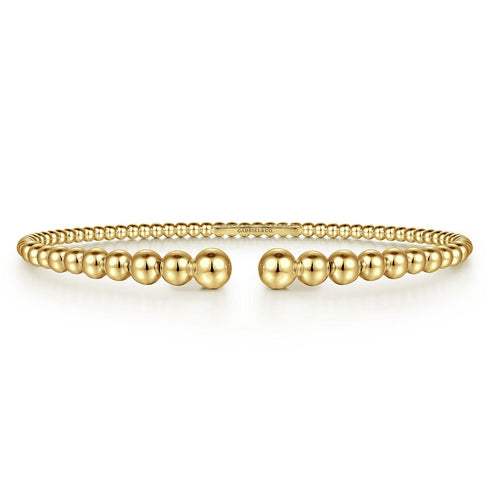 Gabriel & Co. Bracelets 14K Yellow Gold Graduated Beaded Bangle Bracelet