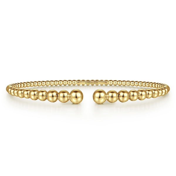 Gabriel & Co. Bracelets 14K Yellow Gold Graduated Beaded Bangle Bracelet