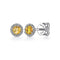 Gabriel & Co. Earrings 14K White Gold Citrine and Diamond Halo Stud Earrings