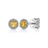 Gabriel & Co. Earrings 14K White Gold Citrine and Diamond Halo Stud Earrings