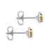 Gabriel & Co. Earrings 14K White Gold Citrine and Diamond Halo Stud Earrings