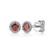 Gabriel & Co. Earrings 14K White Gold Garnet and Diamond Halo Stud Earrings