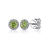 Gabriel & Co. Earrings 14K White Gold Peridot Stud Earrings with Diamond Halo