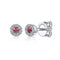 Gabriel & Co. Earrings White Gold Petite Ruby & Halo Diamond Stud Earrings
