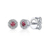 Gabriel & Co. Earrings White Gold Petite Ruby & Halo Diamond Stud Earrings