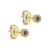 Gabriel & Co. Earrings Yellow Gold Petite Ruby & Halo Diamond Stud Earrings