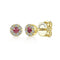 Gabriel & Co. Earrings Yellow Gold Petite Ruby & Halo Diamond Stud Earrings