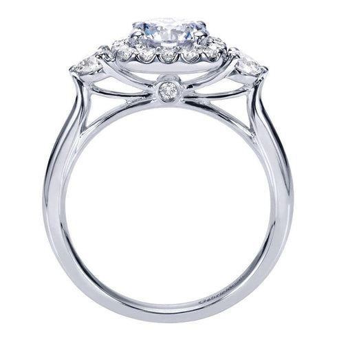 Gabriel & Co. Engagement Rings 6.5 14K White Gold Round Halo Engagement Ring Mounting