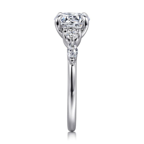 Gabriel & Co. Engagement Rings 6.5 Mounting Only, 14K White Gold Diamond Engagement Ring