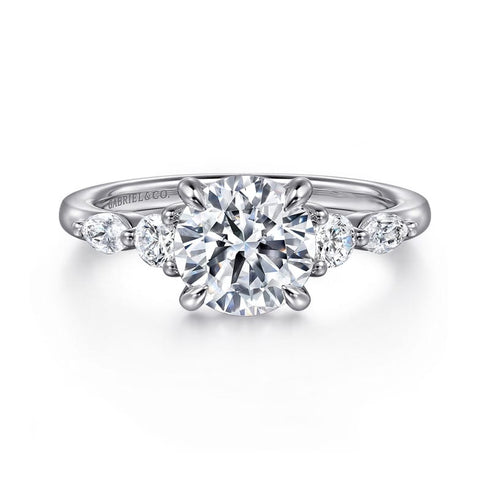 Gabriel & Co. Engagement Rings 6.5 Mounting Only, 14K White Gold Diamond Engagement Ring