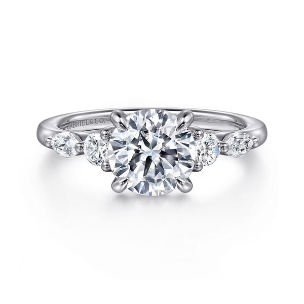 Gabriel & Co. Engagement Rings 6.5 Mounting Only, 14K White Gold Diamond Engagement Ring