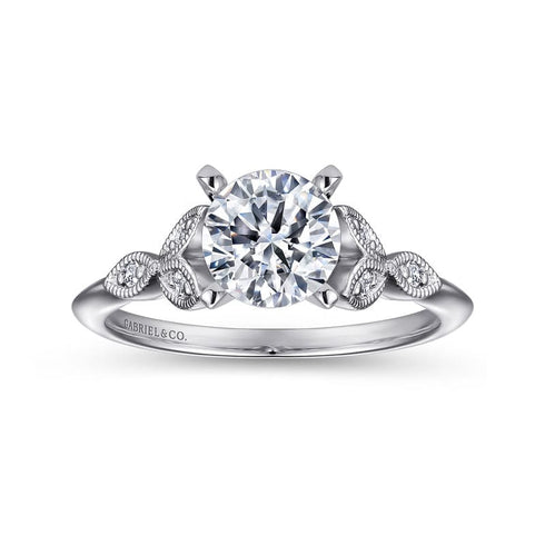 Gabriel & Co. Engagement Rings 6.5 Mounting Only, 14K White Gold Diamond Engagement Ring