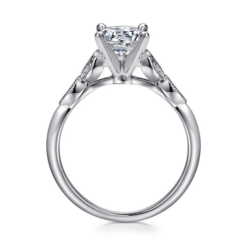 Gabriel & Co. Engagement Rings 6.5 Mounting Only, 14K White Gold Diamond Engagement Ring