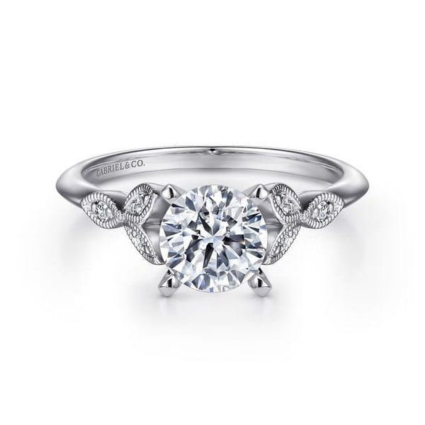 Gabriel & Co. Engagement Rings 6.5 Mounting Only, 14K White Gold Diamond Engagement Ring