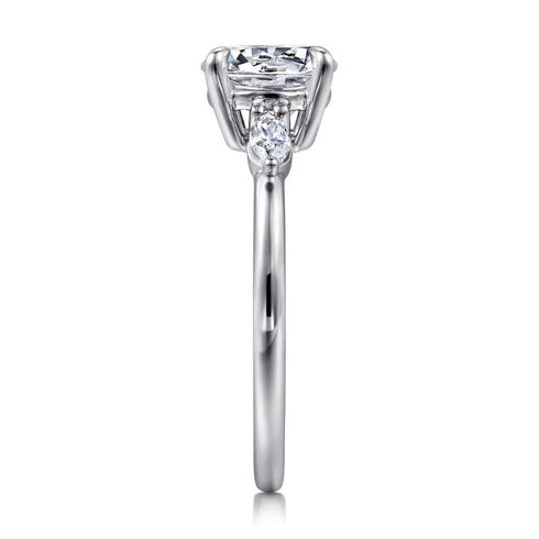Gabriel & Co. Engagement Rings 6.5 Mounting Only, 14K White Gold Diamond Engagement Ring