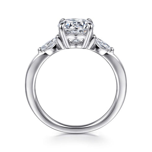 Gabriel & Co. Engagement Rings 6.5 Mounting Only, 14K White Gold Diamond Engagement Ring