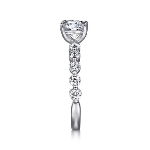 Gabriel & Co. Engagement Rings 6.5 Mounting Only, 14K White Gold Round Diamond Engagement Ring