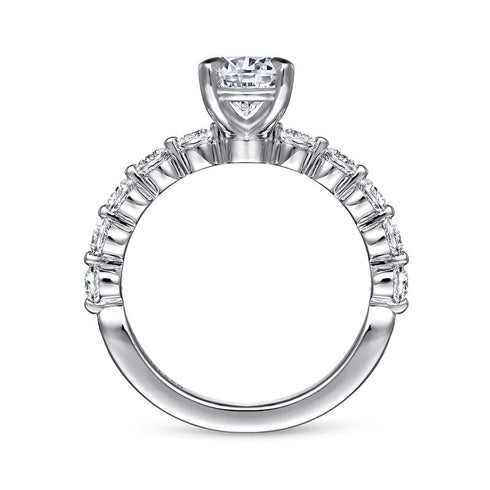 Gabriel & Co. Engagement Rings 6.5 Mounting Only, 14K White Gold Round Diamond Engagement Ring