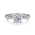 Gabriel & Co. Engagement Rings 6.5 Mounting Only, 14K White Gold Round Diamond Engagement Ring