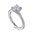 Gabriel & Co. Engagement Rings 6.5 Mounting Only, 14K White Gold Round Diamond Engagement Ring