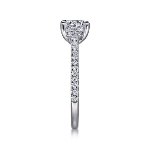 Gabriel & Co. Engagement Rings 6.5 Mounting Only, 14K White Gold Round Diamond Engagement Ring