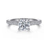 Gabriel & Co. Engagement Rings 6.5 Mounting Only, 14K White Gold Round Diamond Engagement Ring