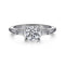 Gabriel & Co. Engagement Rings 6.5 Mounting Only, 14K White Gold Three Stone Dimaond Engagement Ring