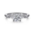 Gabriel & Co. Engagement Rings 6.5 Mounting Only, 14K White Gold Three Stone Dimaond Engagement Ring