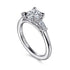 Gabriel & Co. Engagement Rings 6.5 Mounting Only, 14K White Gold Three Stone Dimaond Engagement Ring