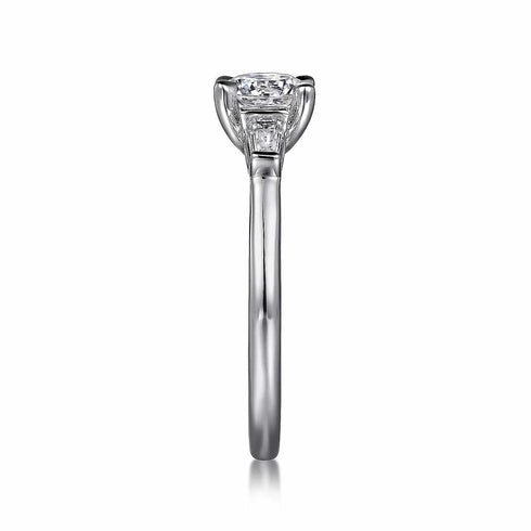 Gabriel & Co. Engagement Rings 6.5 Mounting Only, 14K White Gold Three Stone Dimaond Engagement Ring