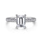 Gabriel & Co. Engagement Rings 6.5 Mounting Only, Emerald Cut White Gold Engagement Mounting with Thin Diamond Band