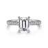 Gabriel & Co. Engagement Rings 6.5 Mounting Only, Emerald Cut White Gold Engagement Mounting with Thin Diamond Band