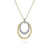Gabriel & Co. Necklaces 14K White-Yellow Gold Oval Twisted Rope and Pave Diamond Pendant Necklace