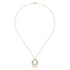 Gabriel & Co. Necklaces 14K White-Yellow Gold Oval Twisted Rope and Pave Diamond Pendant Necklace